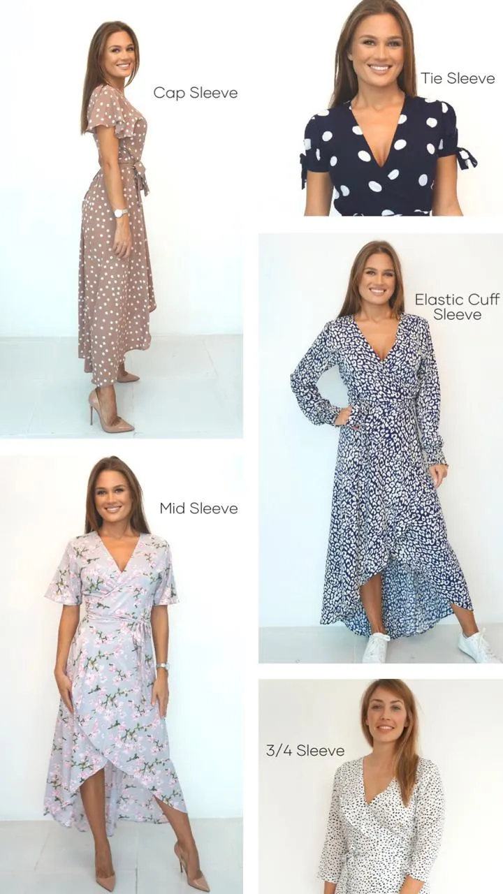 The Maxi Wrap Dress w/ Cap Sleeves - Pretty Woman