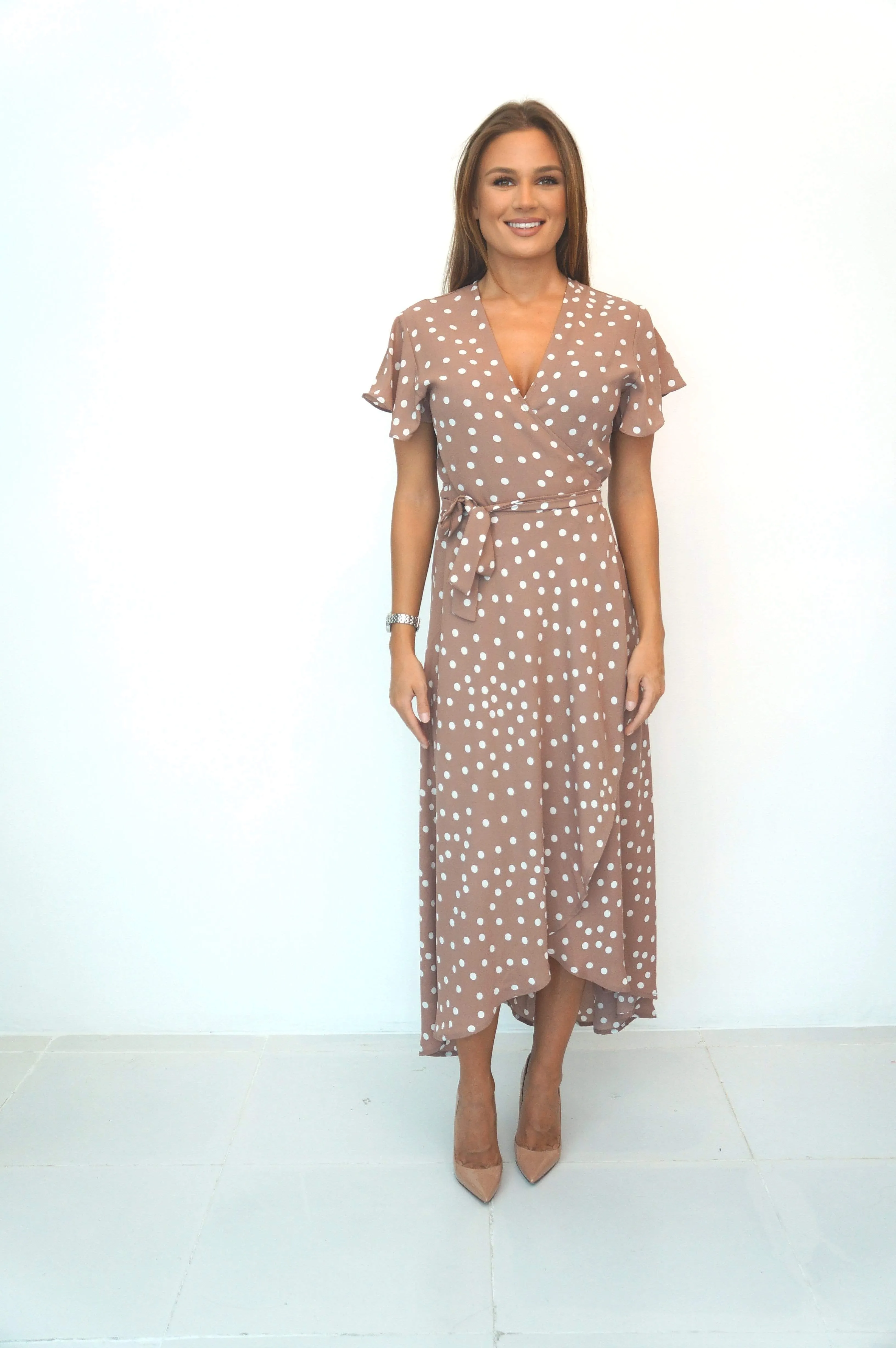The Maxi Wrap Dress w/ Cap Sleeves - Pretty Woman