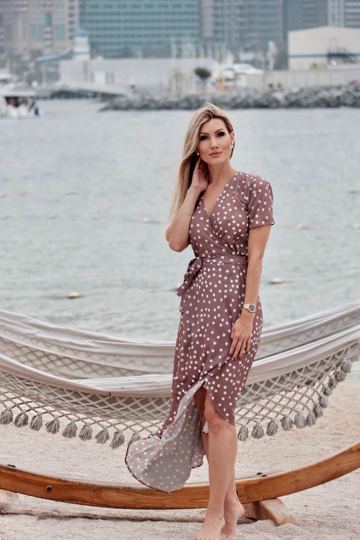 The Maxi Wrap Dress w/ Cap Sleeves - Pretty Woman