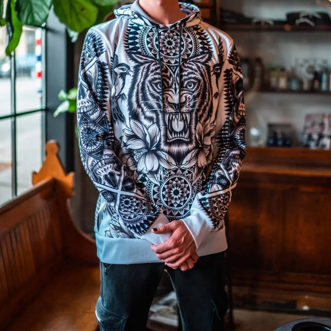 Tribal Tiger Pullover Hoodie