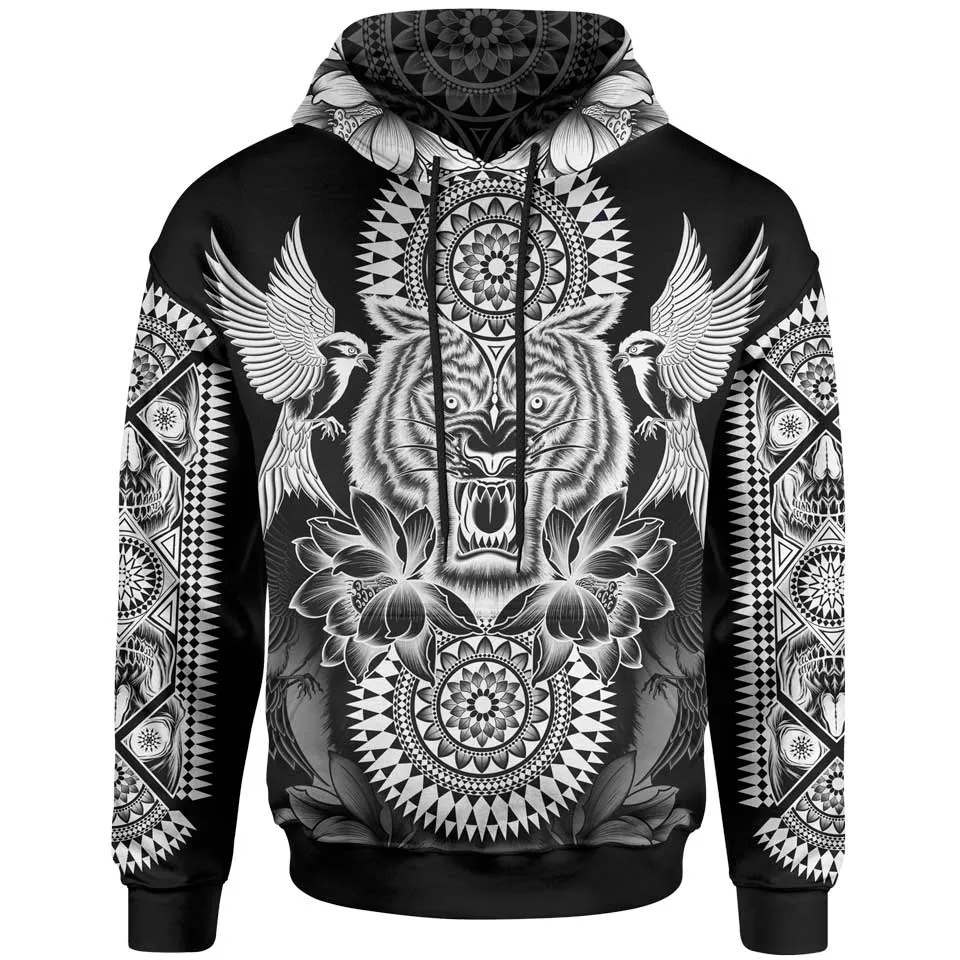 Tribal Tiger Pullover Hoodie