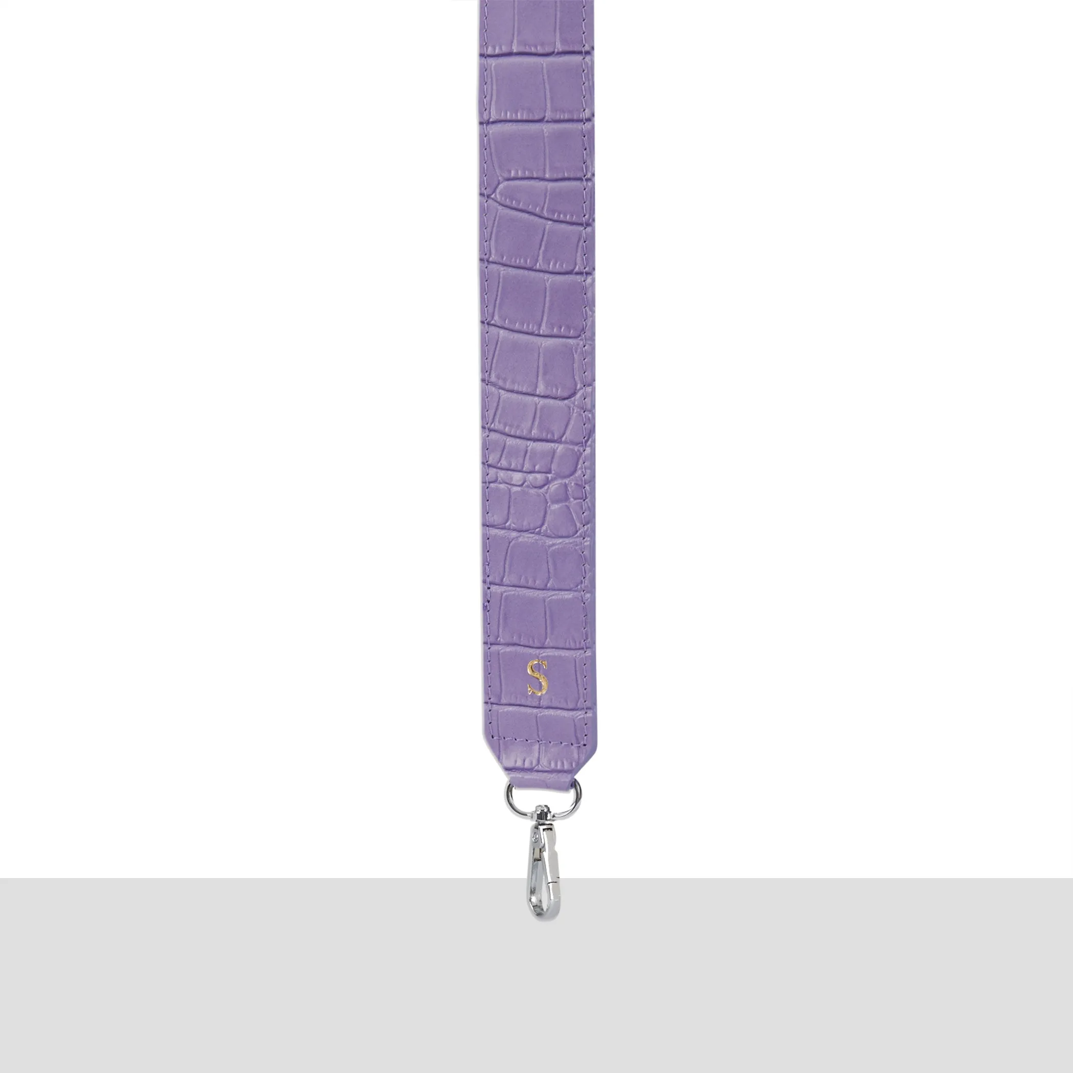 Violet  Leather Wide Bag Strap
