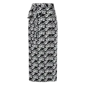 Wrap Skirt - Black Tropical